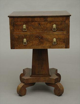 Appraisal: Late Classical Mahogany Work Table x x in