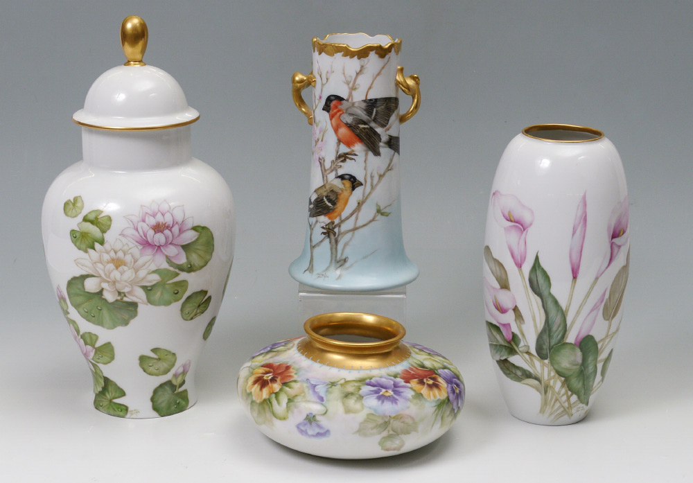 Appraisal: BECKER Irene American - piece group of hand painted china