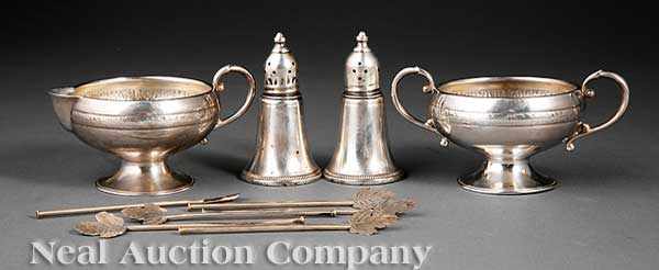 Appraisal: A Group of Sterling Silver Table Items including a footed