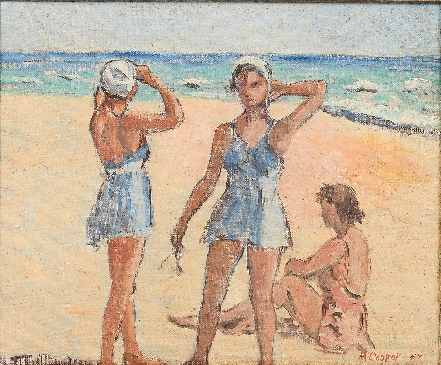 Appraisal: COOPER Margaret Miller American - Florida Beach Scene with Three