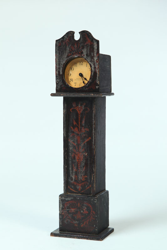 Appraisal: DECORATED WATCH HUTCH American th century poplar In the form