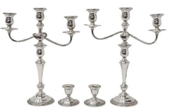 Appraisal: lot of American weighted sterling silver candle holders including International