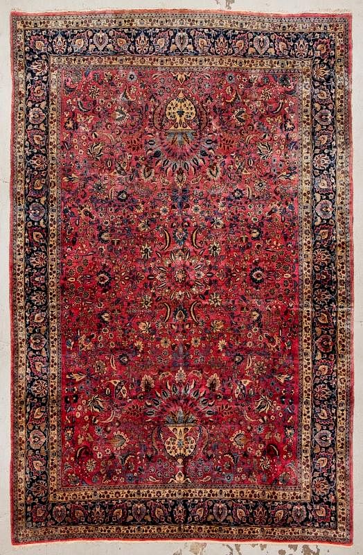 Appraisal: Antique Mansion-Size Khorrasan Vase Rug ' '' x ' ''