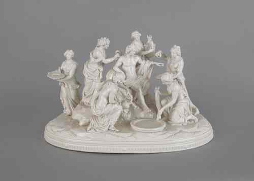 Appraisal: Capo di Monte porcelain figural group h w