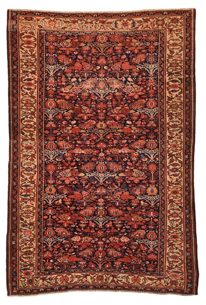 Appraisal: Mahal Sarouk Rug early th century dark blue field with