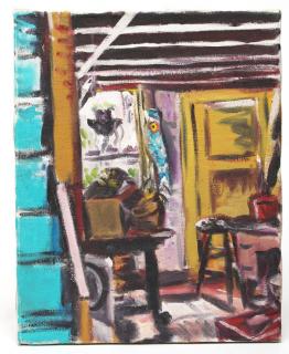 Appraisal: Patrick Morrison Irish b Untitled Studio expressionist interior scene the