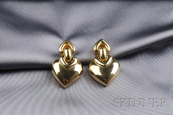 Appraisal: kt Gold Cuore Earpendants Bulgari dwt lg in no BA