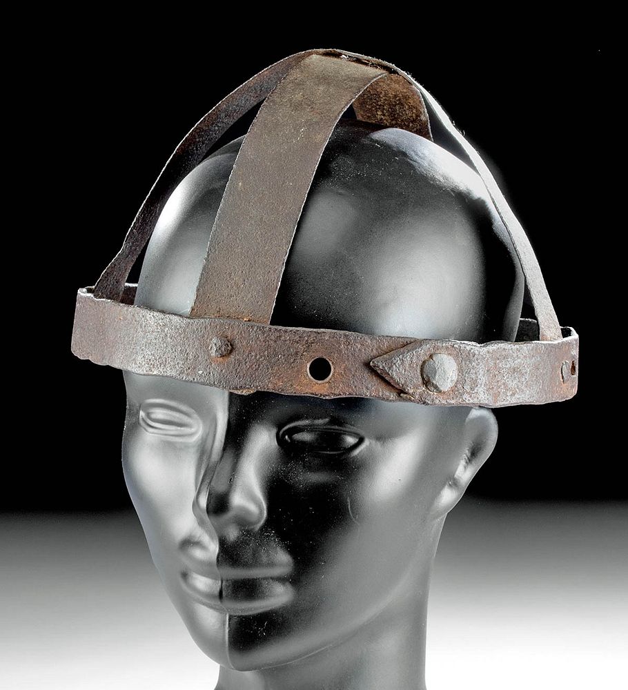 Appraisal: th C German Iron Spangenhelm Helmet Frame Western Europe Germany