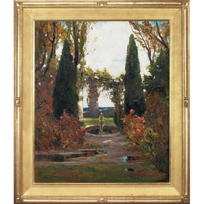 Appraisal: Anthony Thieme American - Garden in Autumn c oil on