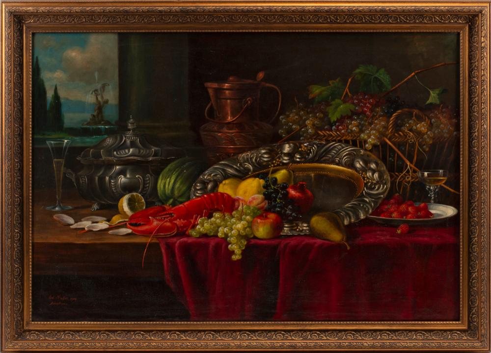 Appraisal: Eduard Huber-Androf German - Still Life of Fruit with a