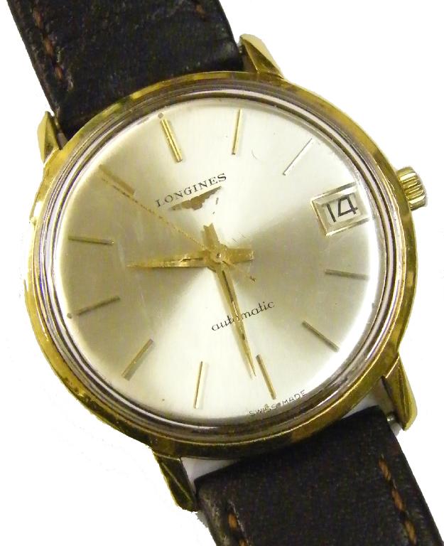 Appraisal: Longines automatic ct gentleman's wristwatch the circular silvered dial with