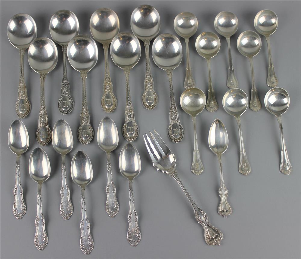 Appraisal: GROUP OF GORHAM AND TOWLE SILVER FLAT TABLEWARES each monogrammed