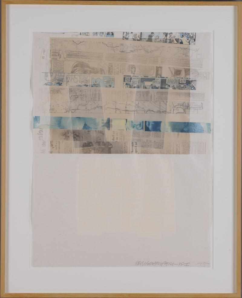 Appraisal: ROBERT RAUSCHENBERG - ''ARCADE '' Mixed media print and collage