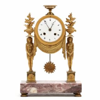 Appraisal: A French Egyptian Revival Gilt Bronze Mantel Clock late th