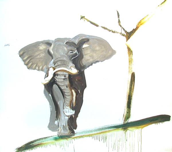 Appraisal: Bryan Wilson American - Elephant initialed and dated 'W '