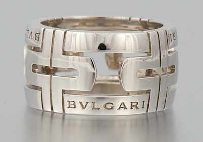 Appraisal: A Bulgari k Gold Parentesi Band k white gold ring