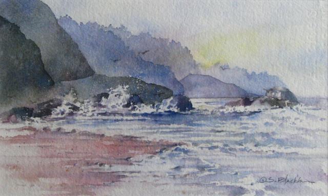 Appraisal: S Blackman x watercolor signed lower right Pacific Coast Breakers