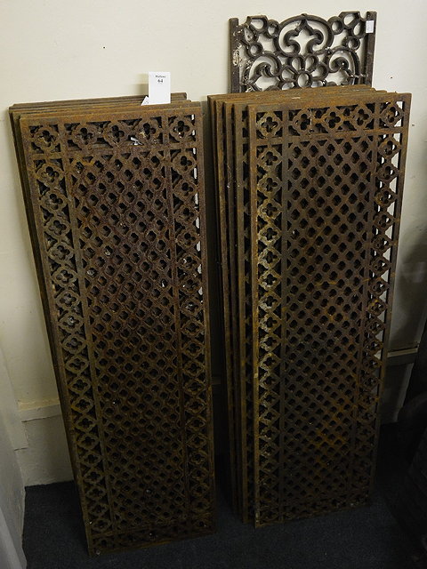 Appraisal: A collection of twelve Victorian cast iron rectangular pieced gratespossibly