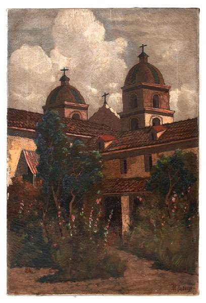 Appraisal: Manuel Valencia American - Santa Barbara Mission signed 'M Valencia'