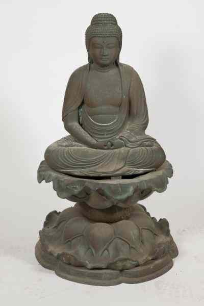 Appraisal: Japanese th century Bronze Amida Buddhashown seated in padmasana with