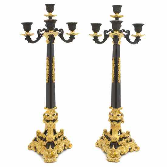 Appraisal: A Pair of Louis Philippe Gilt and Patinated Bronze and