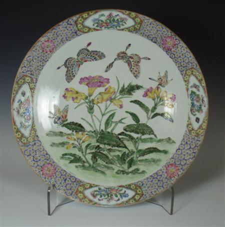 Appraisal: A late th century Chinese famille rose charger decorated with