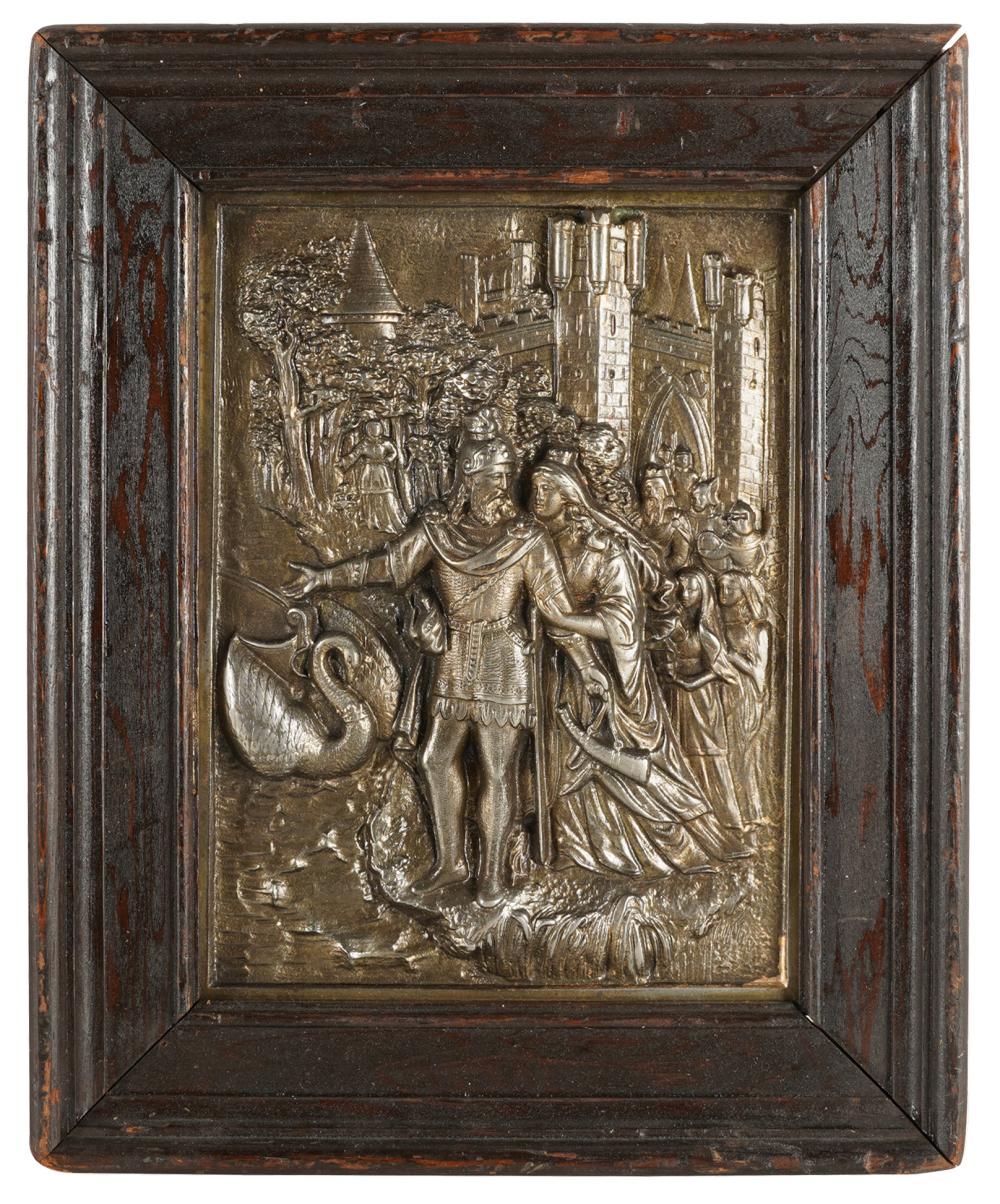 Appraisal: PATINATED METAL RELIEF PLAQUEsigned verso Haight Clark Albany NY depicting