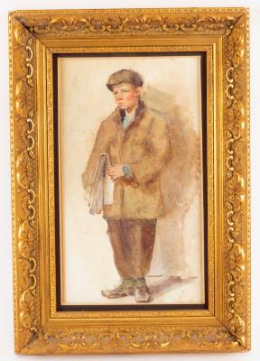 Appraisal: Early th Century School Paper Boy watercolour on paper cm