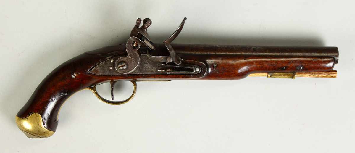 Appraisal: British Light Dragoon Cavalry Pistol th cent Lockplate marked ''Wood''