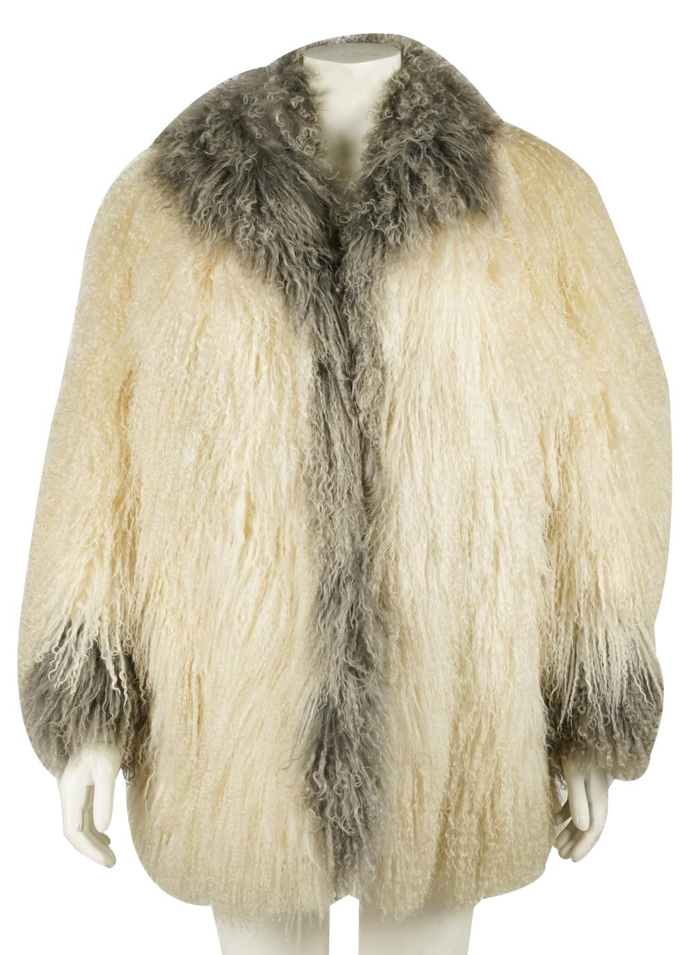 Appraisal: GREY AND WHITE FUR JACKETretailed A C Bang Provenance Estate