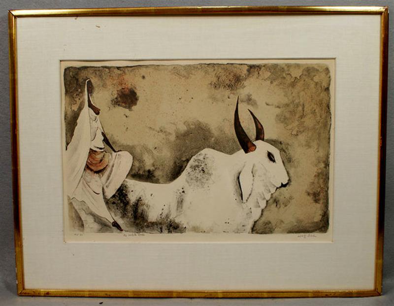 Appraisal: Adolf Dehn American - LE lithograph The White Bull pencil