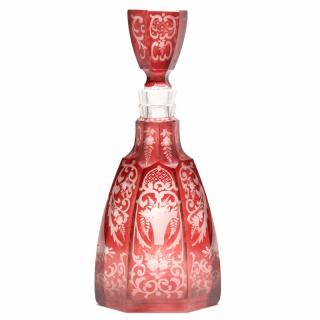 Appraisal: Czech Cut to Clear Decanter early th century ruby cut