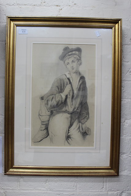 Appraisal: A VICTORIAN SKETCH of a Scottish boy in a tam