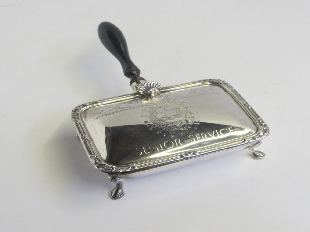 Appraisal: Silver crumb pan engraved 'Senior Service' Birmingham