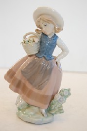 Appraisal: LLADRO FIGURE GIRL WITH FLOWERS