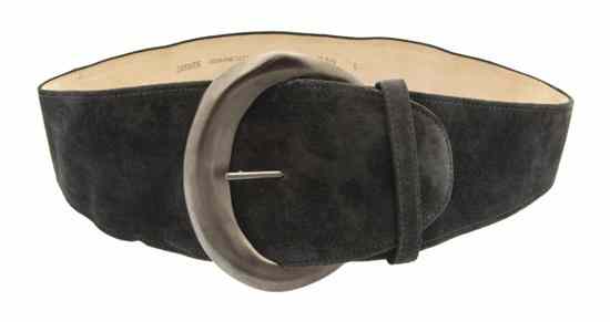 Appraisal: A Robert Lee Morris for Donna Karan Grey Suede Belt