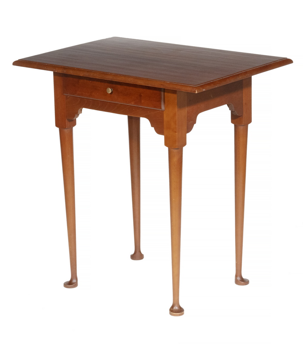 Appraisal: ELDRED WHEELER CHERRY STAND Custom Queen Anne Style Side Table