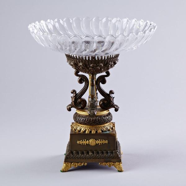 Appraisal: Baccarat Patinated and Gilt Bronze Mounted Glass Centrepiece Tazza c