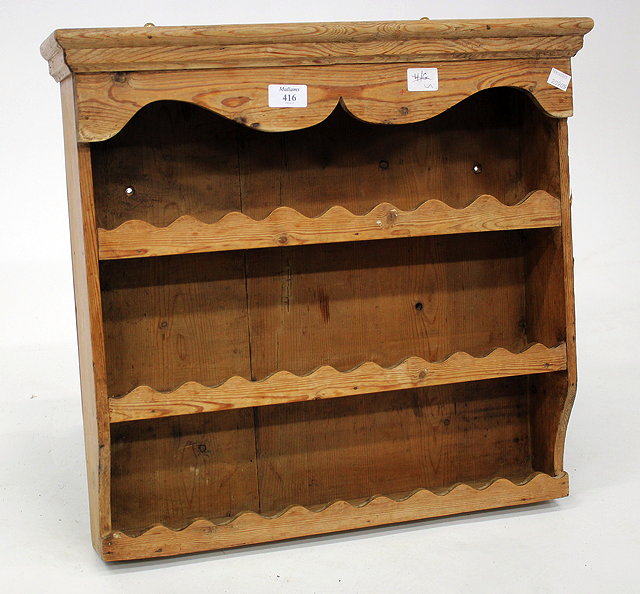 Appraisal: A SMALL SET OF VICTORIAN PINE HANGING WALL SHELVES cm