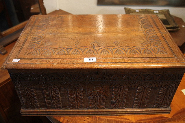 Appraisal: A CARVED OAK BIBLE BOX