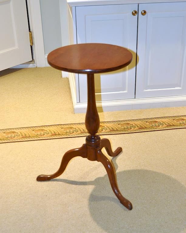 Appraisal: American Cherry Candlestand with circular top on a baluster standard