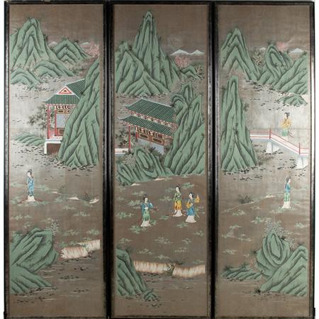 Appraisal: Chinese School th Century Females strolling in a landscape Estimate