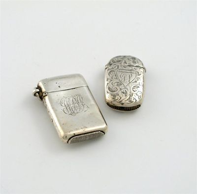 Appraisal: Two late Victorian silver vesta cases both initialled