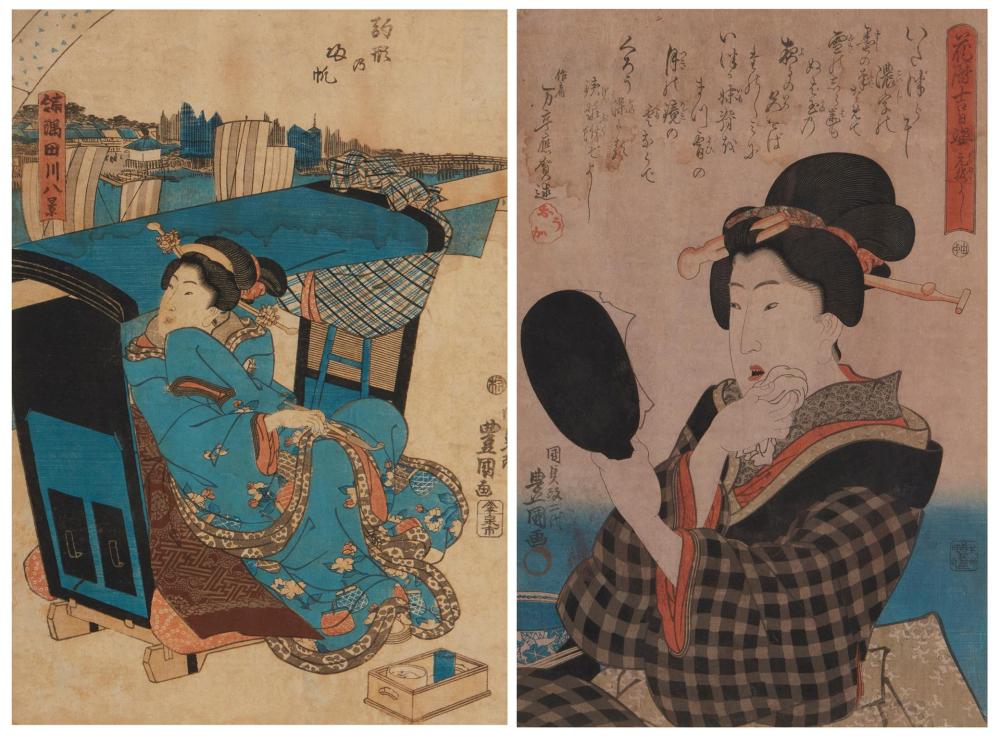 Appraisal: Utagawa Hiroshige - Geisha's two works Each Woodblock on paper