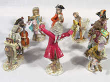 Appraisal: A composite Meissen monkey band comprising conductor music stand singer