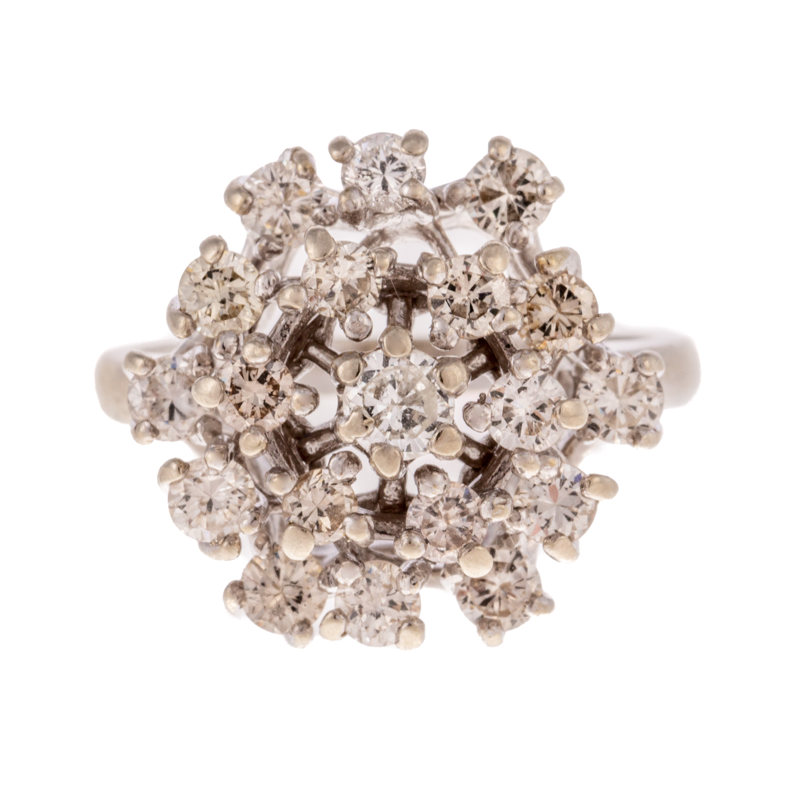 Appraisal: A DIAMOND DOMED CLUSTER RING IN K K white gold