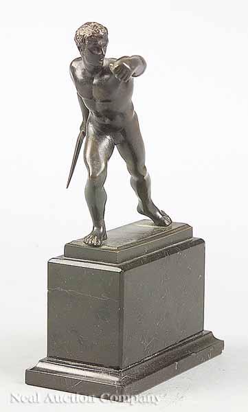 Appraisal: A German Grand Tour-Style Bronze Reduction of the Borghese Warrior