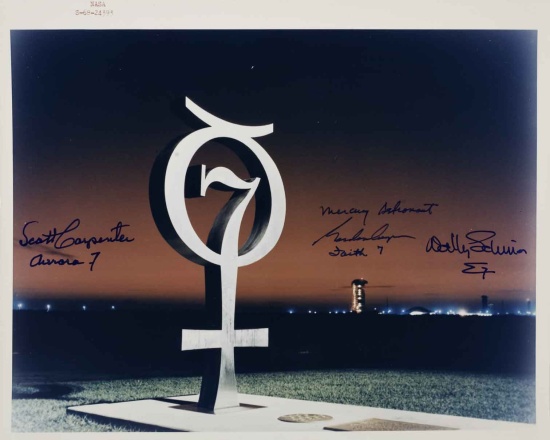 Appraisal: Cape Canaveral Memorial Signed A color photograph of the Mercury