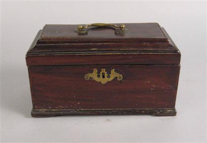 Appraisal: George III style mahogany tea caddy th century The hinged