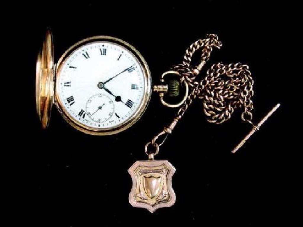 Appraisal: A CT GOLD GENTLEMAN'S HUNTING CASED POCKET WATCH the white